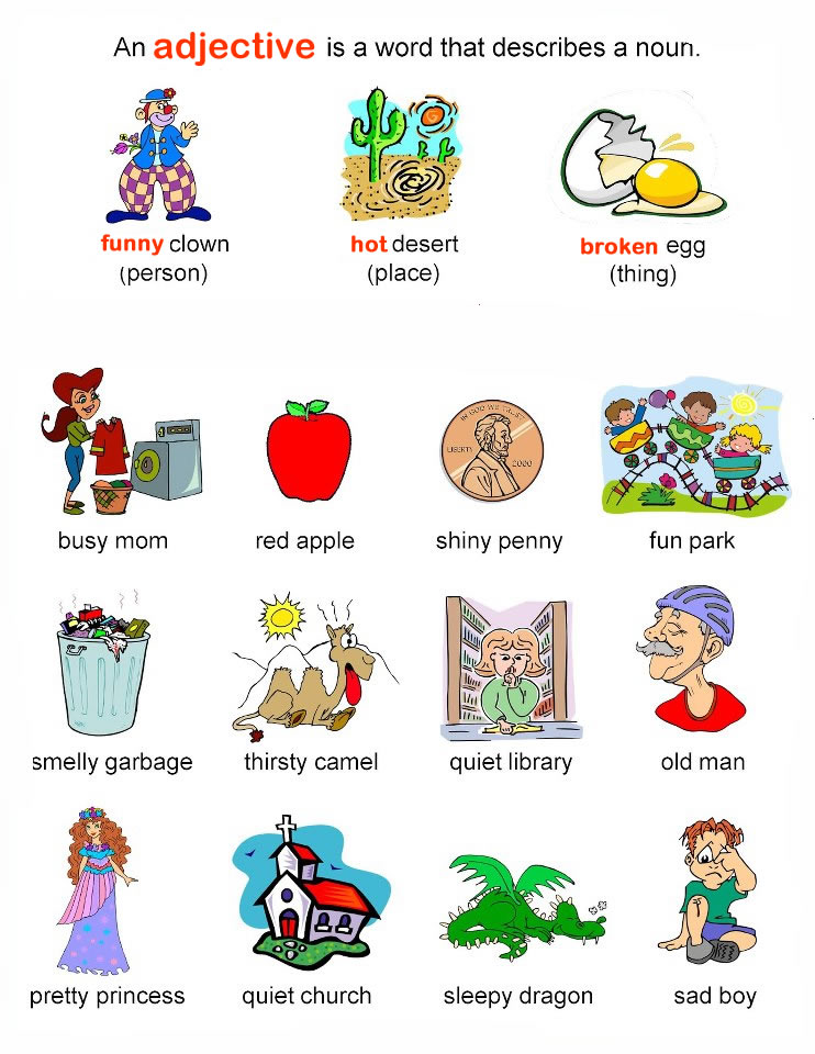 Examples Of Adjectives Grade 1