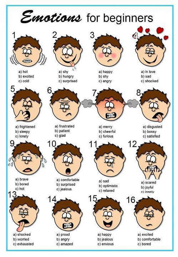 Emotions exercise learning English