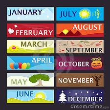 Months of the year English lesson learning January February March