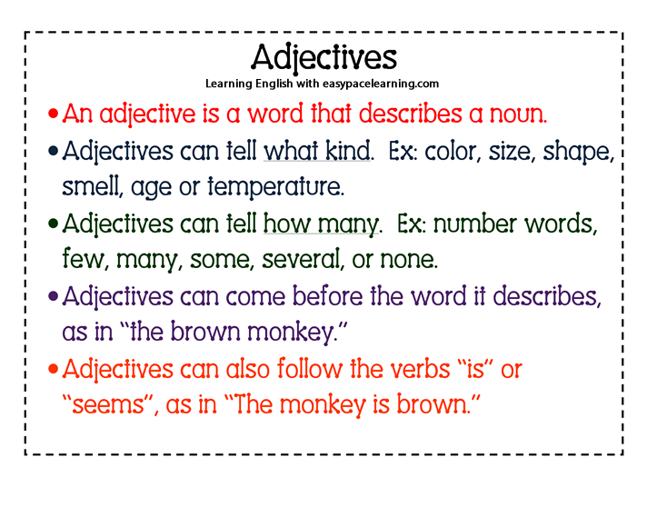 What is an adjective